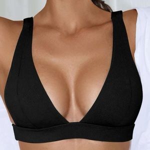 Black v neck swim top/bralette | 2/$15